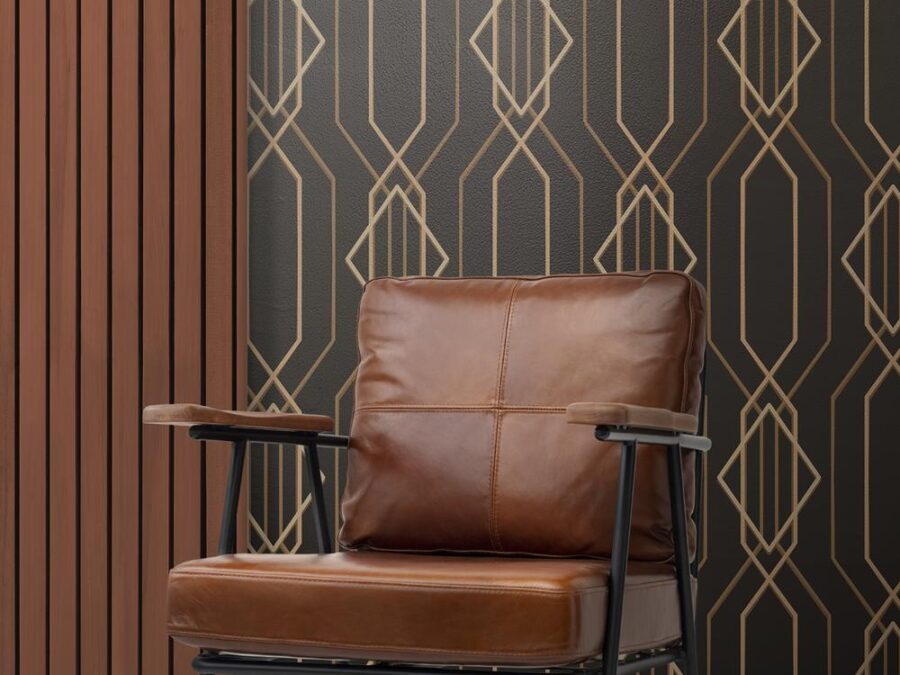 Slatted Wall with Patterned Feature