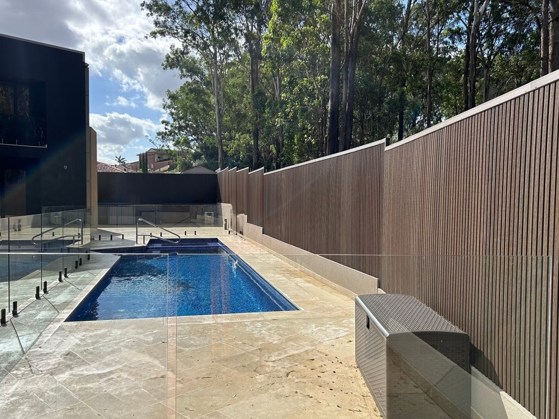 Walnut Poolside Wall